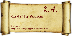 Király Aggeus névjegykártya