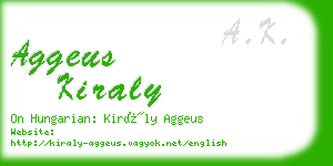 aggeus kiraly business card